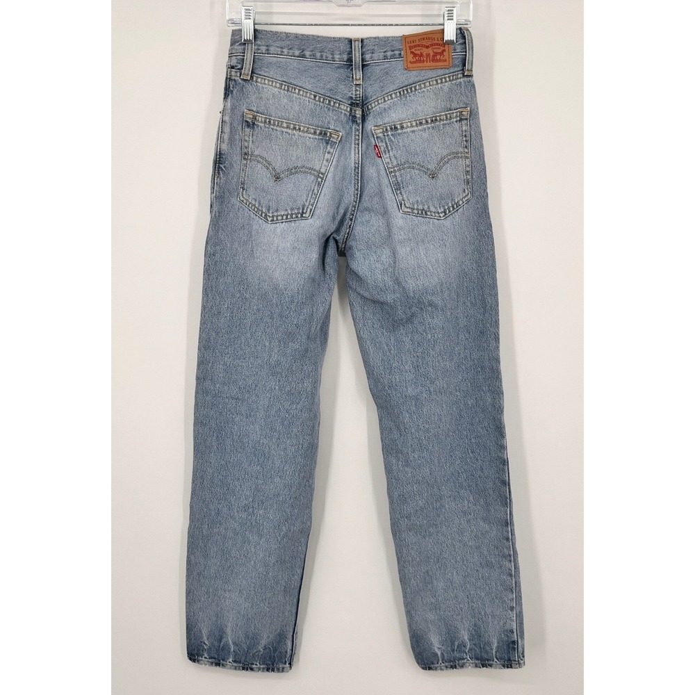 Levis 94 Baggy Jeans Womens 24 Light Wash High Rise Straight Leg Blue Skater - Picture 2 of 8